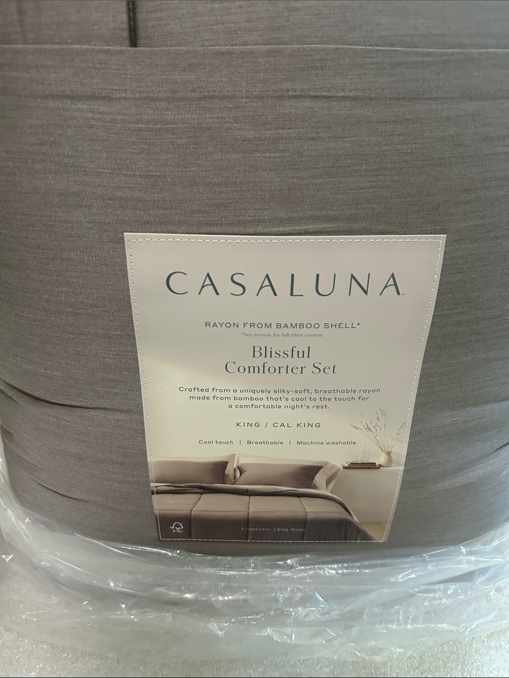 Casaluna King/Cal King Blissful Comforter Set - Fig, Rayon From Bamboo